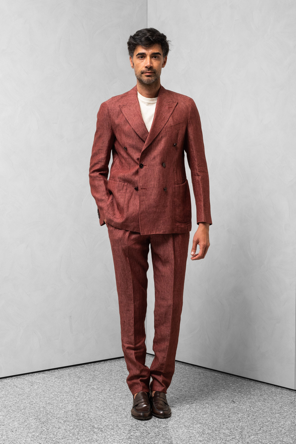 Man suit double-breasted jacket trousers pleat 0909 AXS530T11-771
