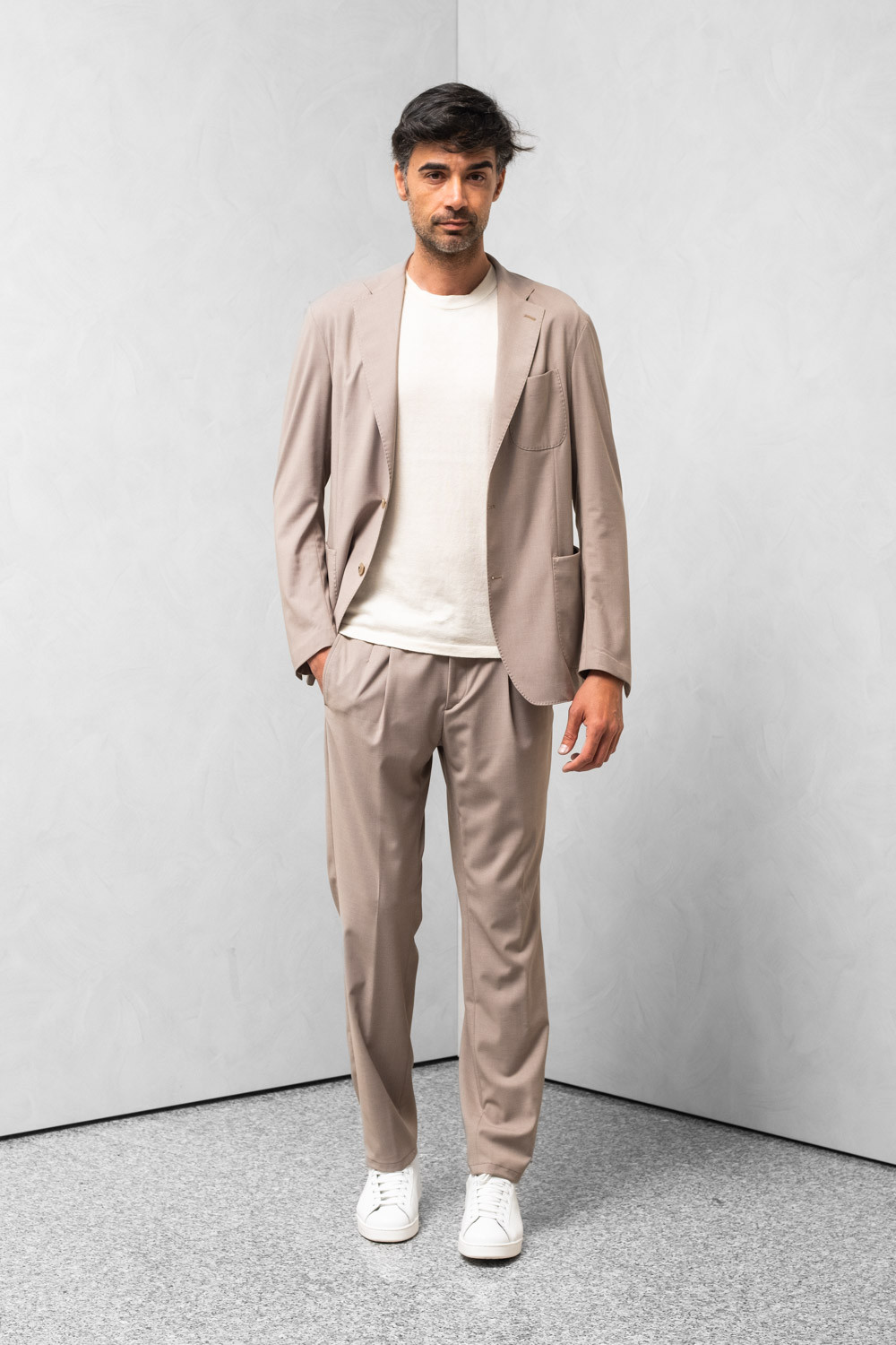 Man suit double-breasted jacket trousers bottom 17.5 cm. 0909 AFS530T11-373