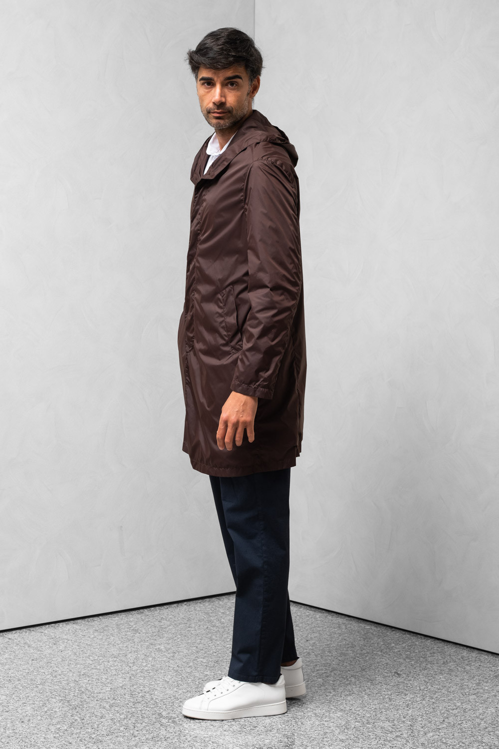 Cappotto idrorepellente uomo cappuccio tasca porta cappotto blu elettrico 0909 PARDO-156