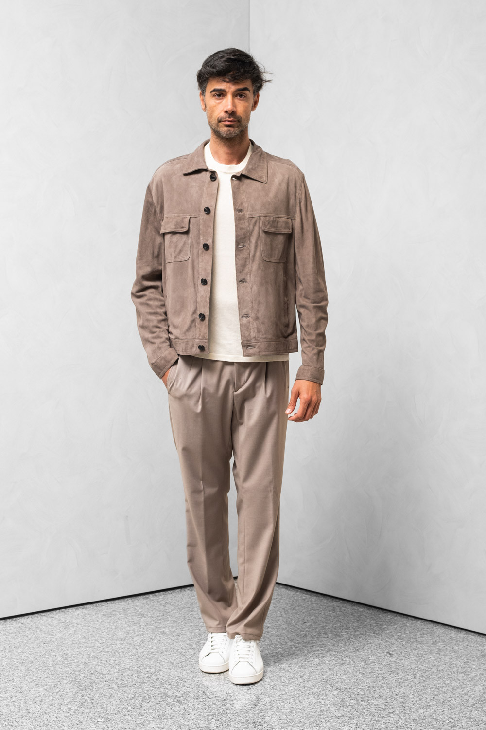 Man unlined single-breasted jacket grigio 0909 XJUNE-193