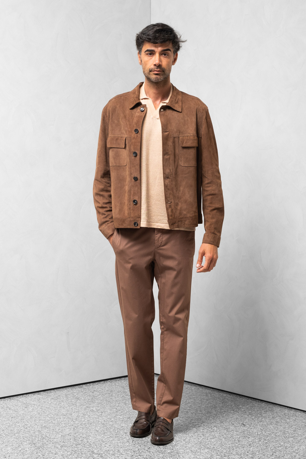 Unlined jacket suede cream man 0909 MAY_C-CREMA 116