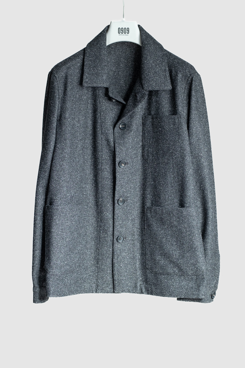 Man lined short coat hood blu 0909 WALT-150