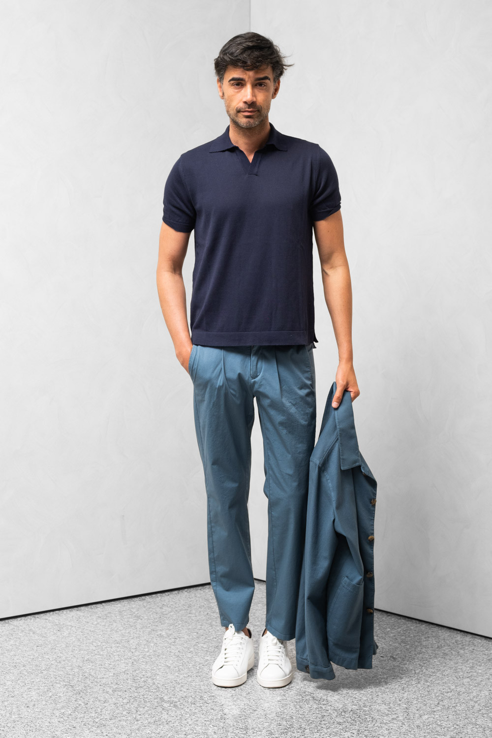 Pantalone uomo pince fondo 20 blu 0909 DEP-157