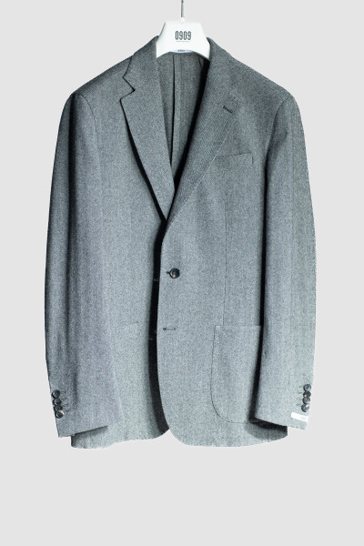 Man unlined single-breasted jacket grey 0909 GVS030-398
